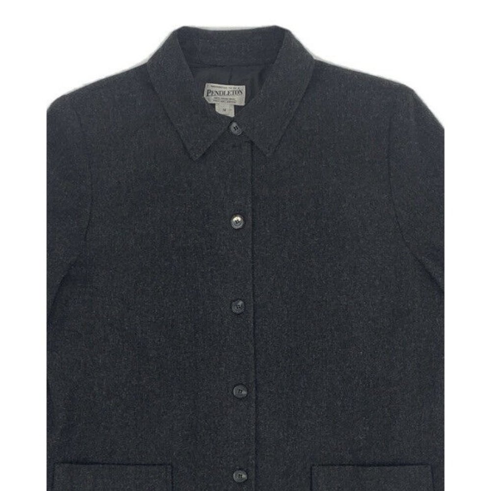 Women's Pendleton Blazer Jacket Charcoal Gray 14 … - image 4